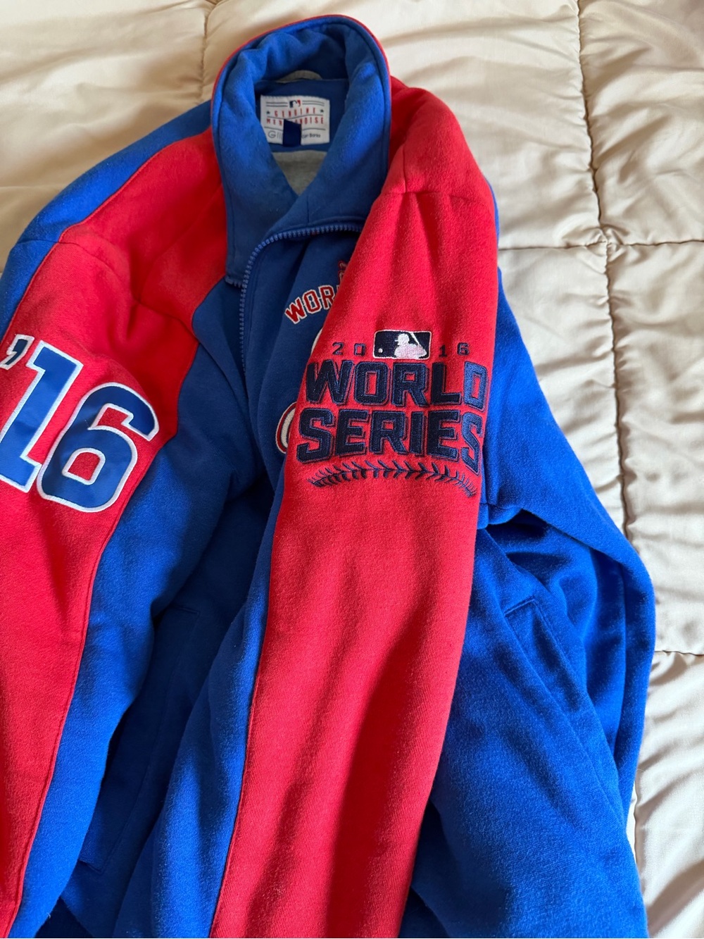 XL Chicago Cubs 2016 World Series Champion Sports MLB Zip Up Bomber Jacket - Picture 6 of 7